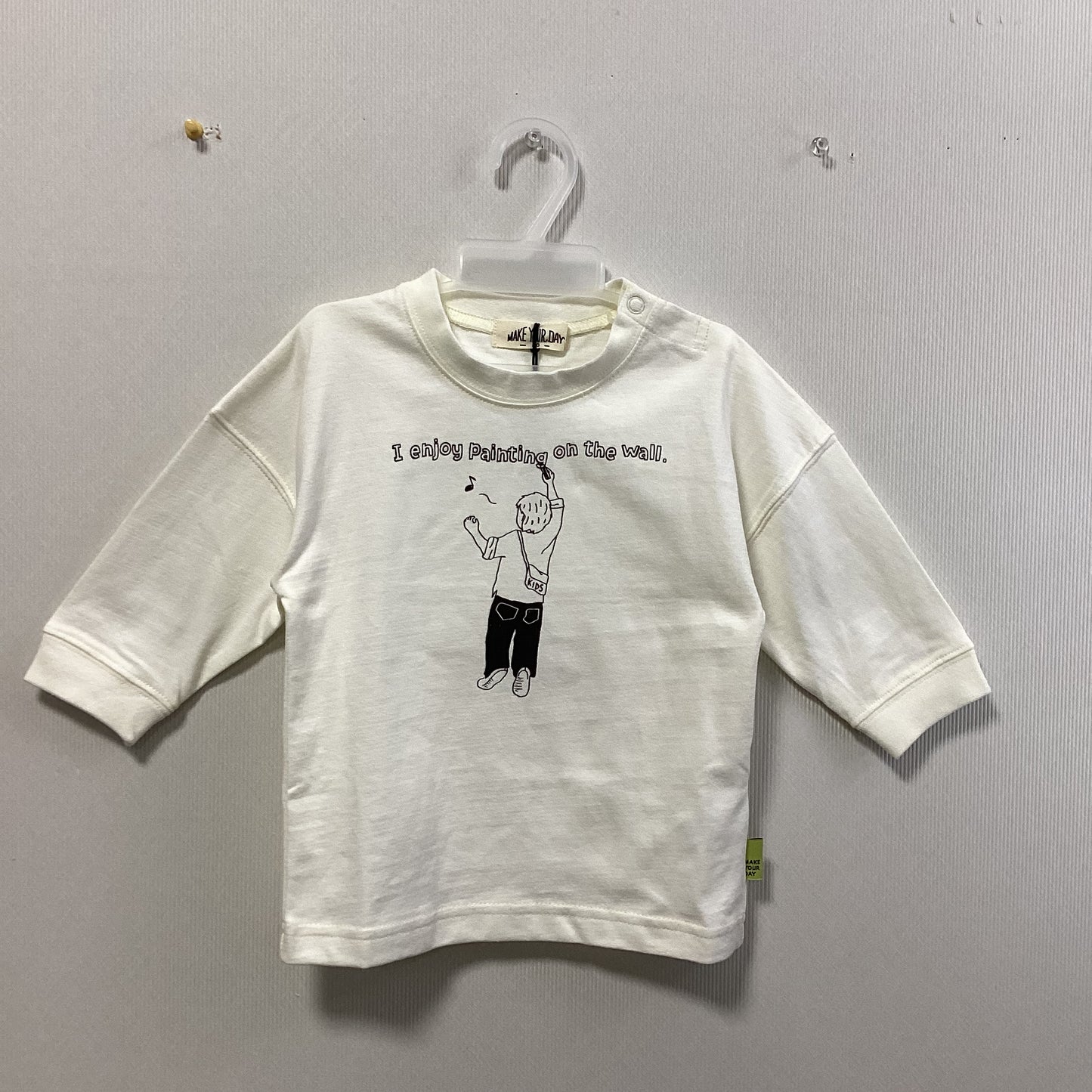 MAKE YOUR DAY プリント長袖Tシャツ
