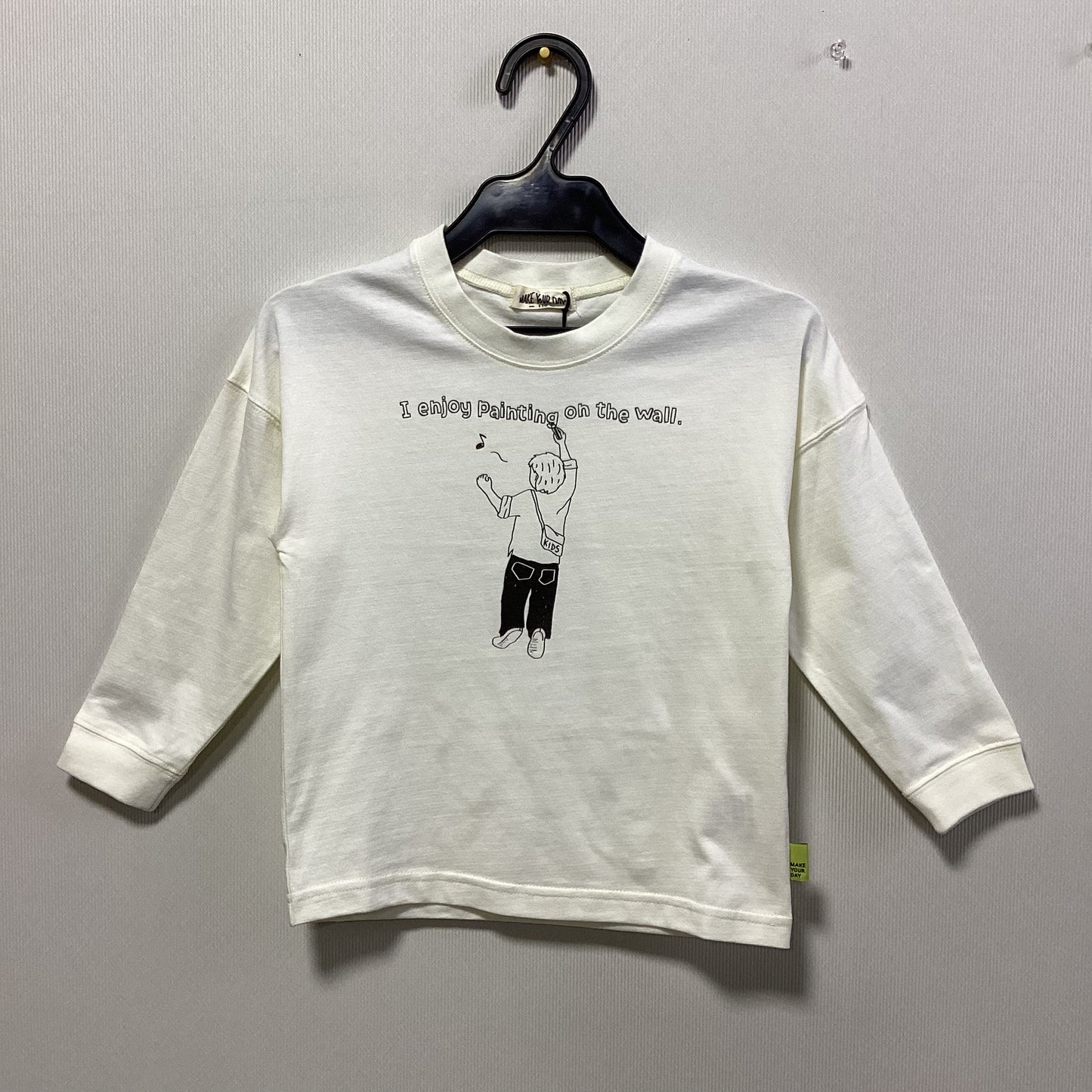 MAKE YOUR DAY プリント長袖Tシャツ