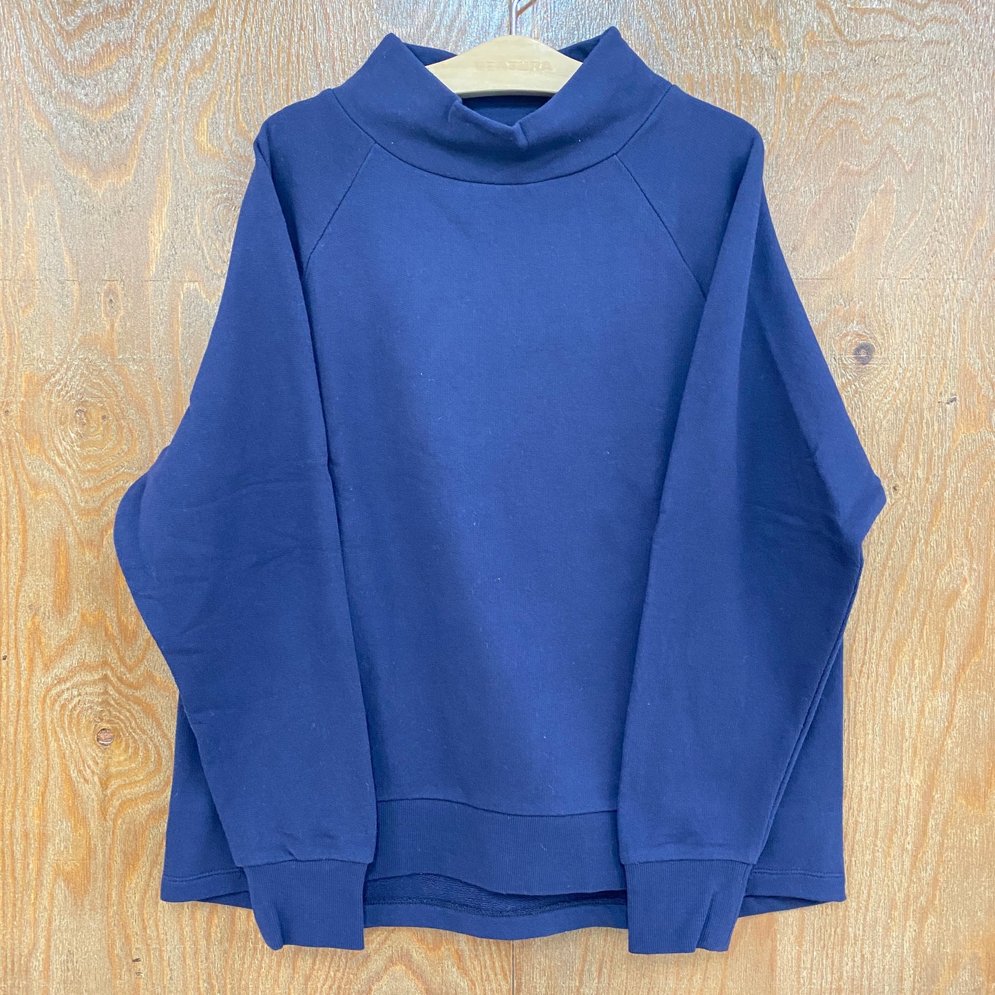 Cafetty®綿100%デザインヘムハイネック