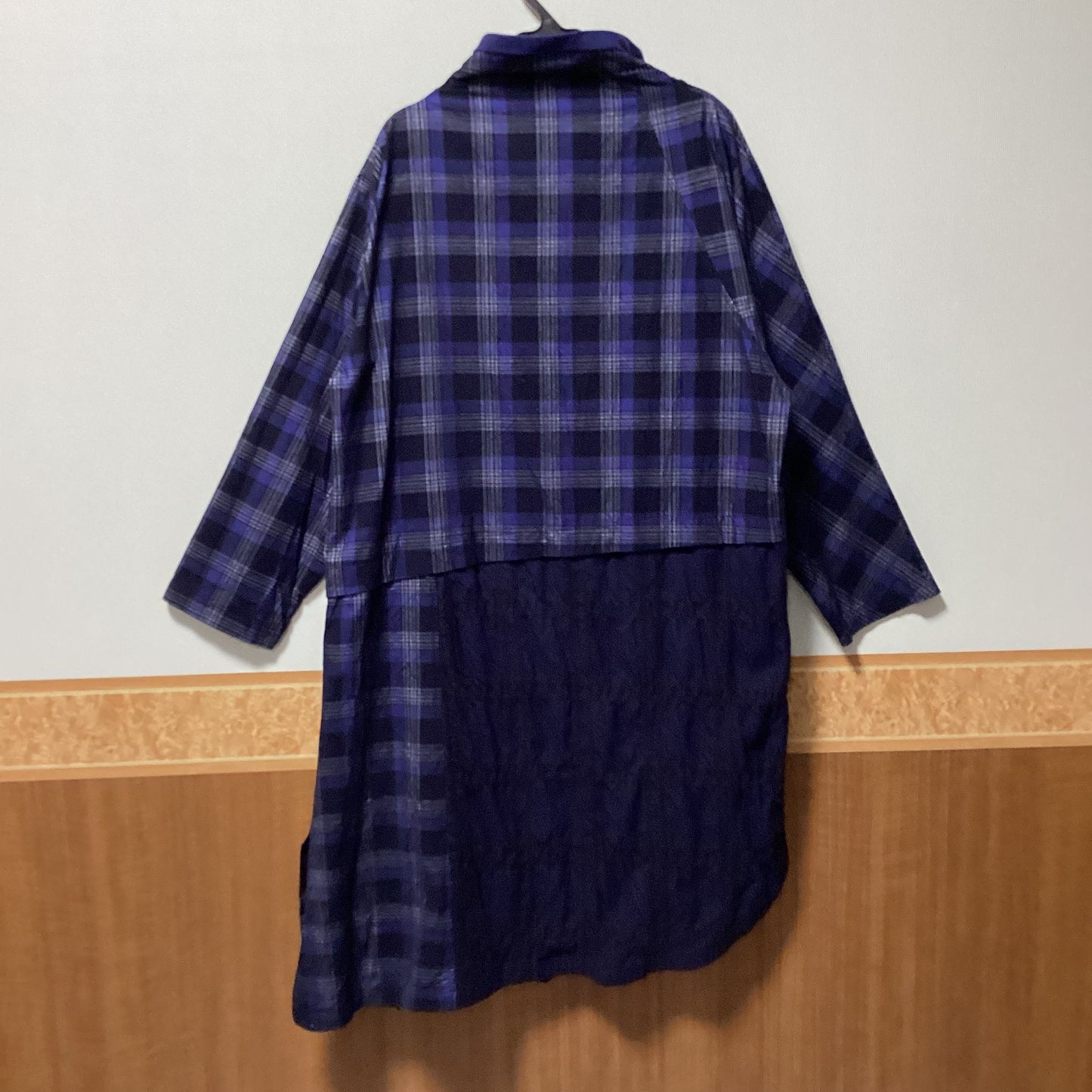 Le–Fluy チェック柄アシンメトリ–コート