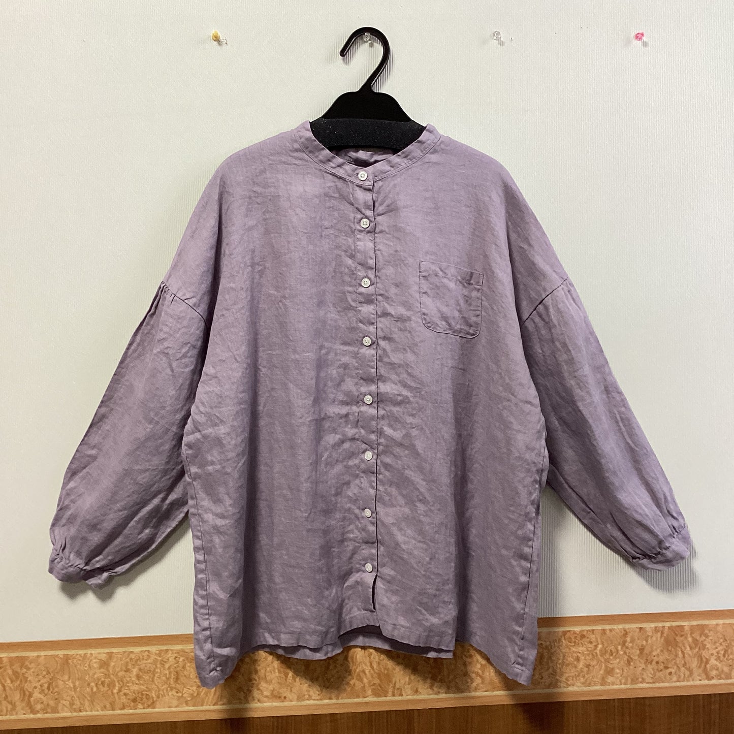 SUN VALLEY 日本製品染め麻100%長袖シャツ