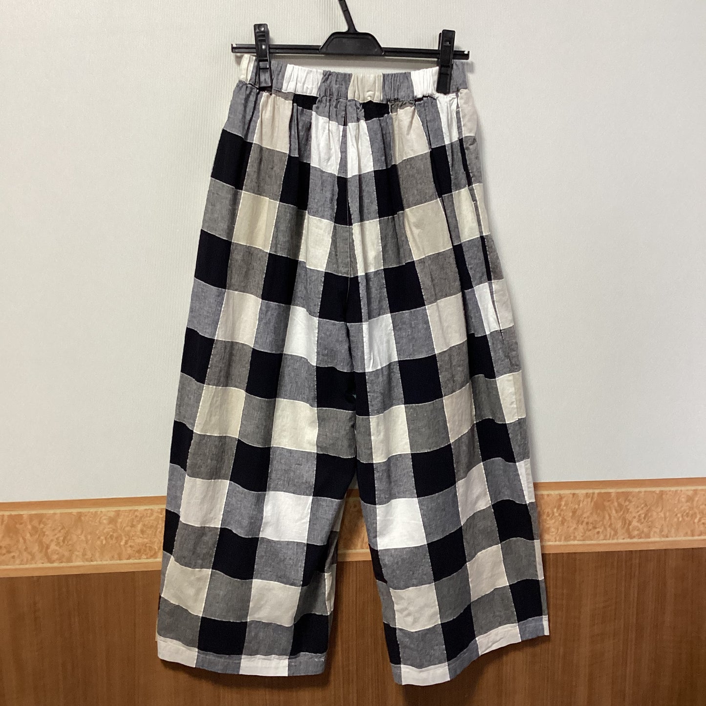 SUN VALLEY ブロックチェックワイドイージーパンツ