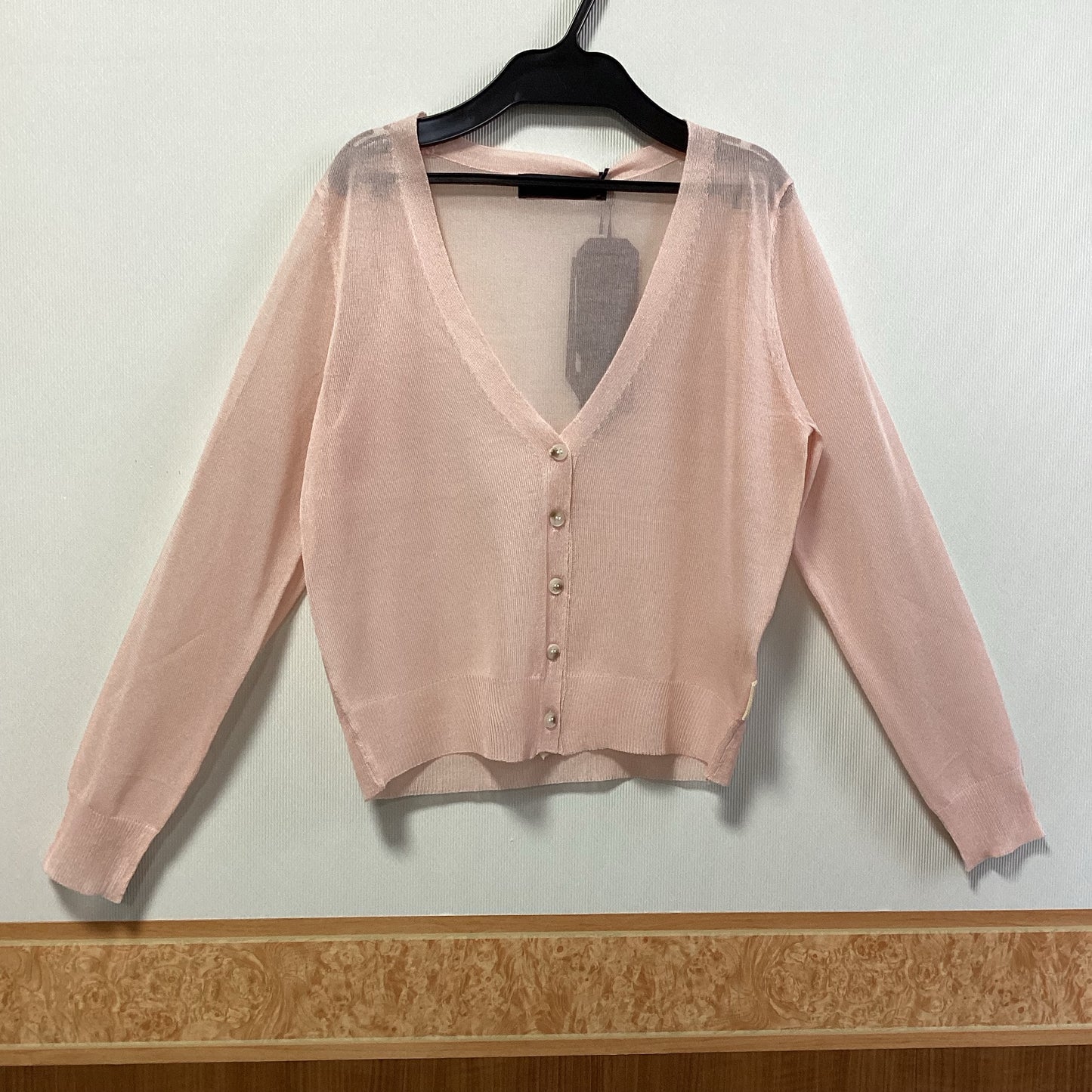 MICALLE MICALLE シアーVネックカーディガン