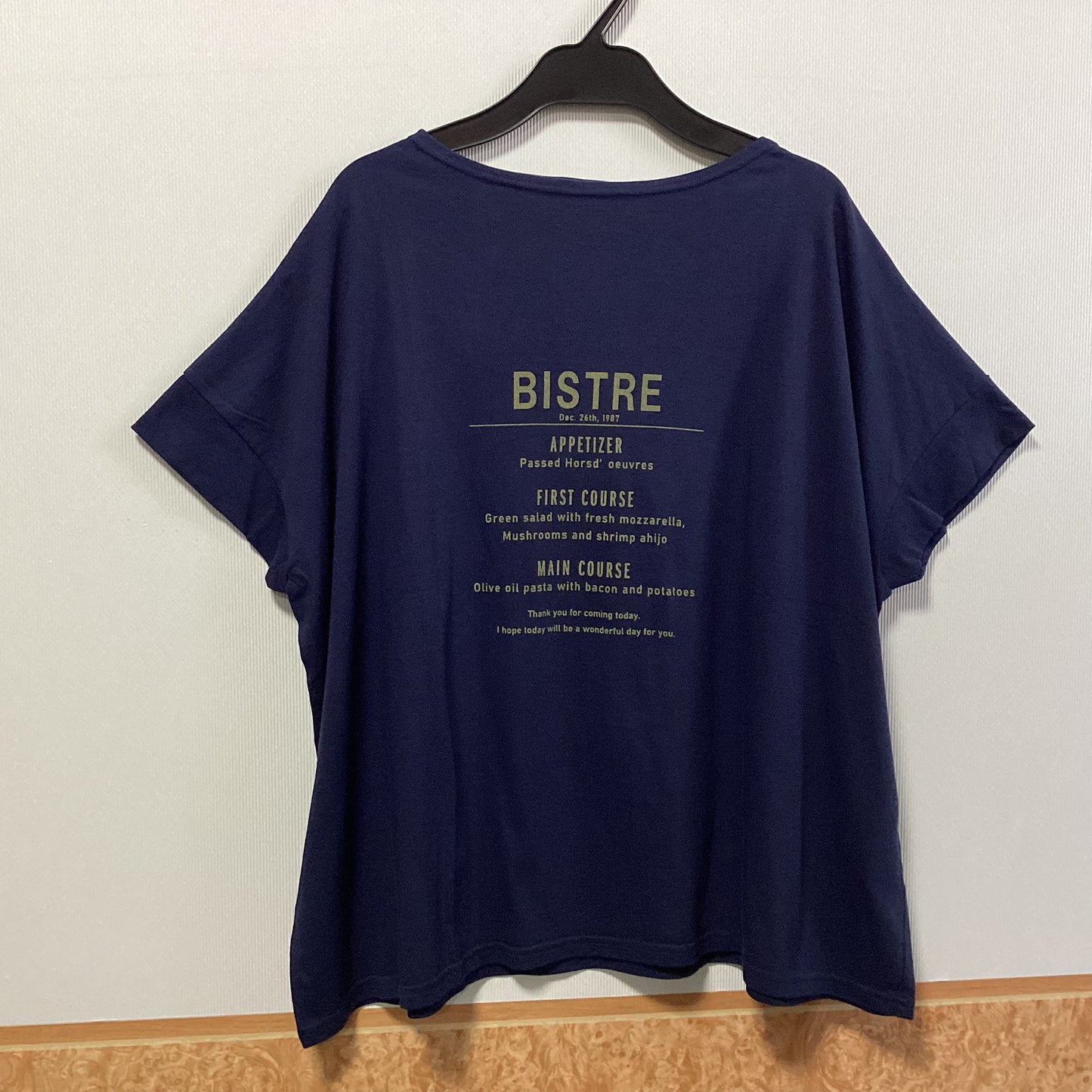 NARU FACTORY 綿100%ロゴフレンチ袖Tシャツ