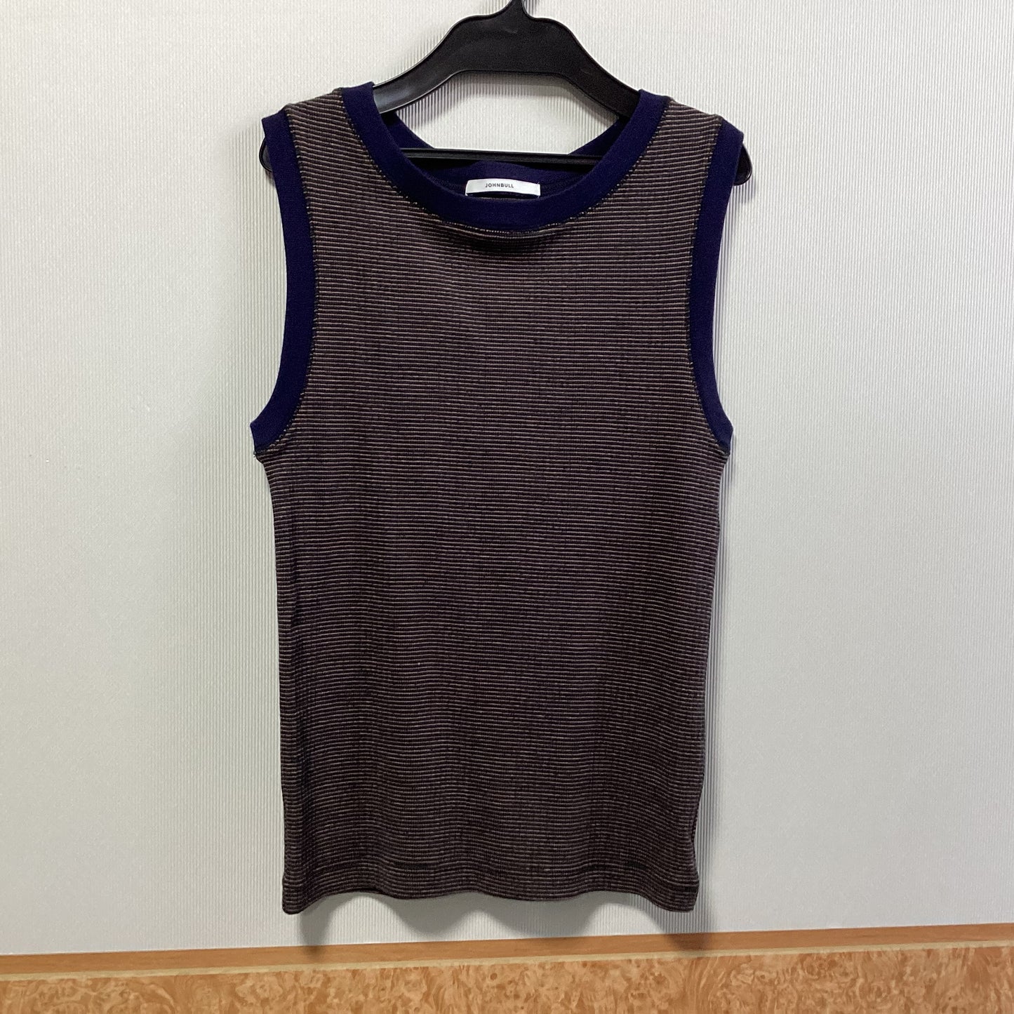 JOHNBULL ランダムテレコボーダーノースリーブカットソー