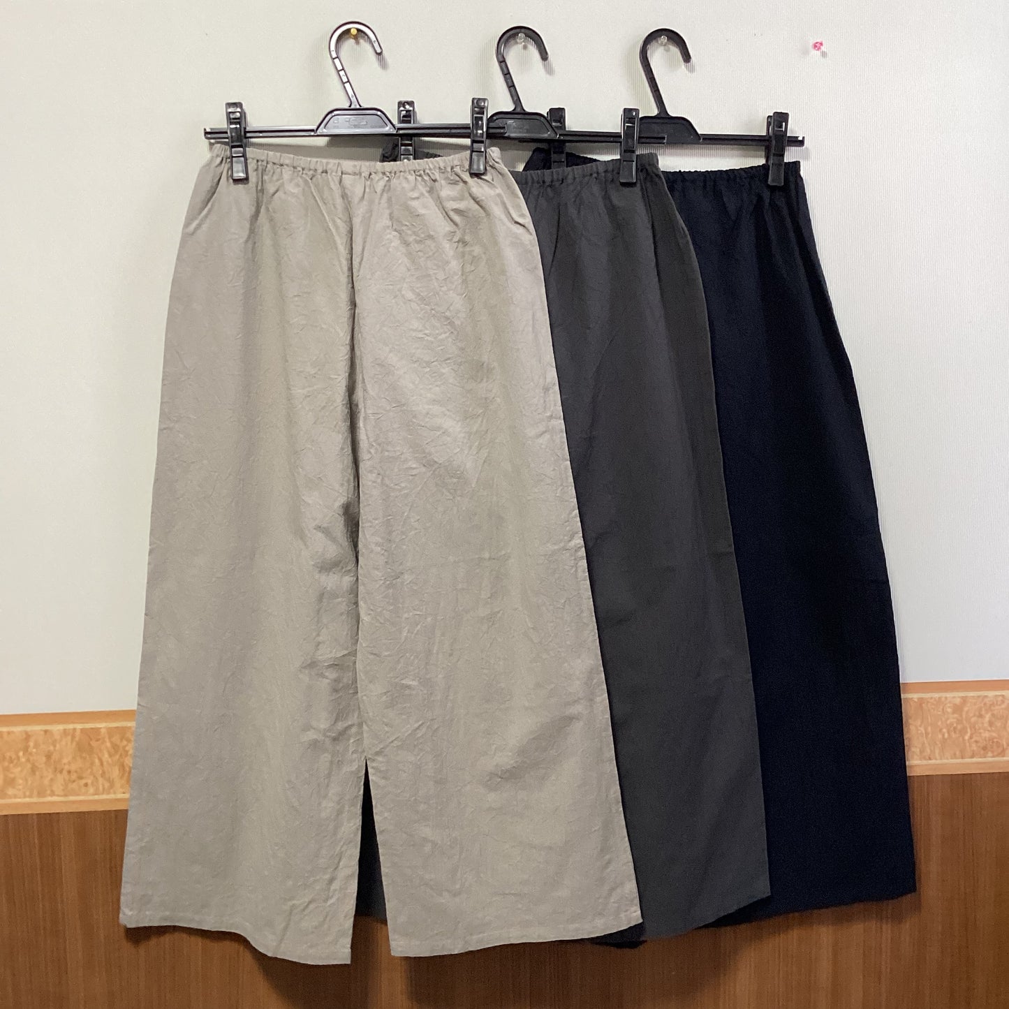 seasew. 綿100%ワッシャーワイドペチパンツ