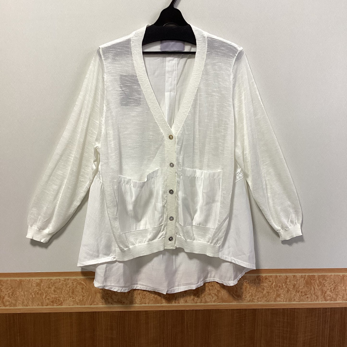 RAGS 異素材切替長袖カーディガン