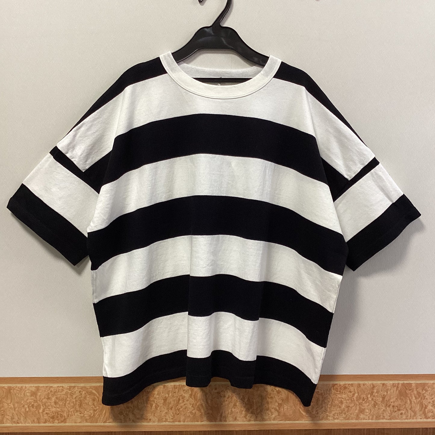 ichi ボーダー七分袖Tシャツ