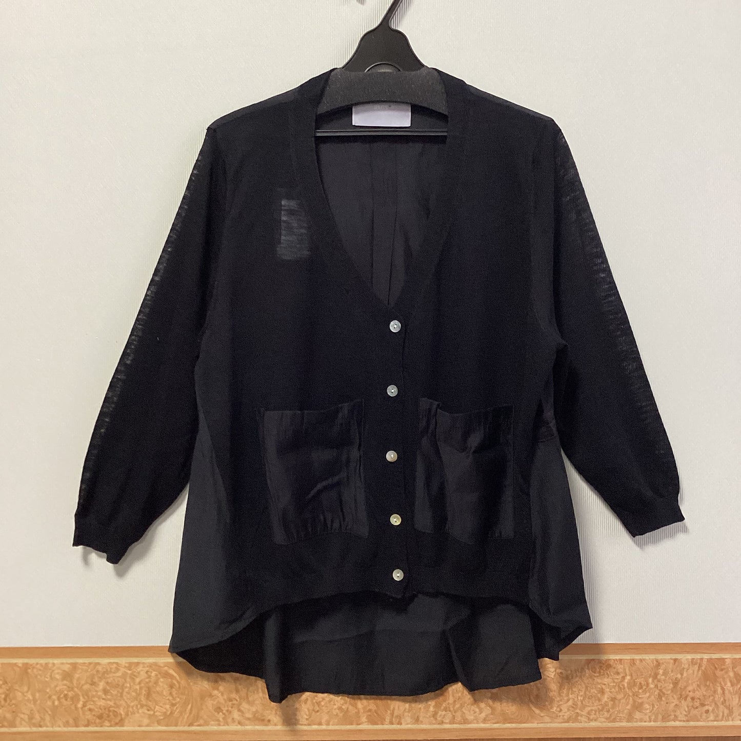 RAGS 異素材切替長袖カーディガン