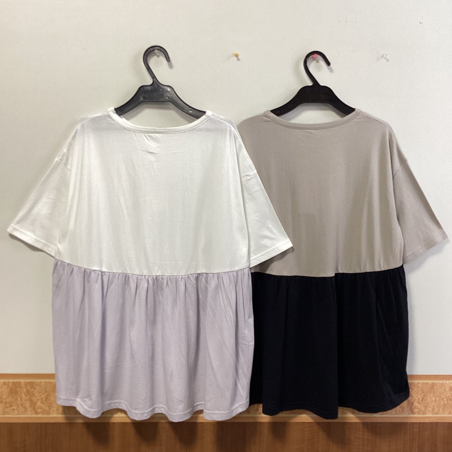 Bliss bunch バック配色切替五分袖カットソー