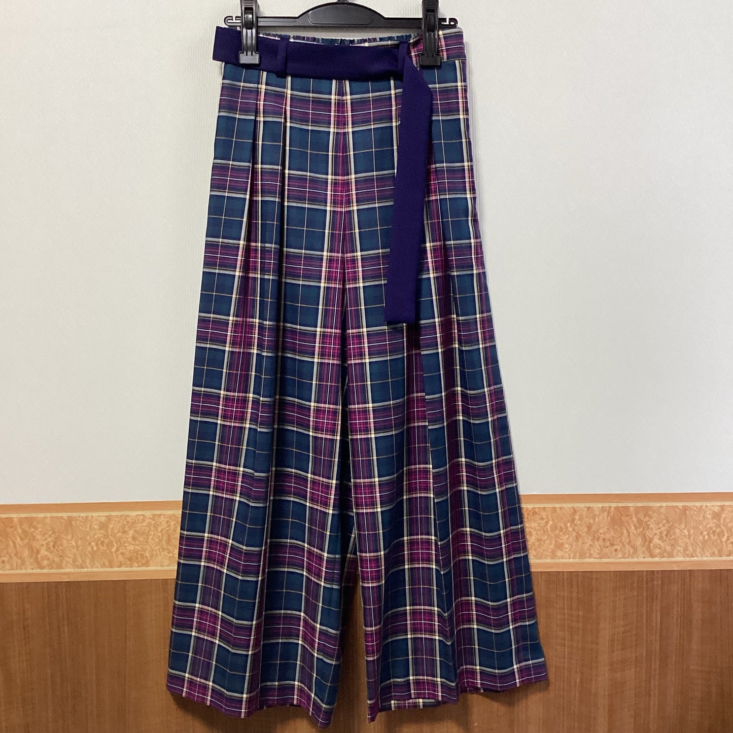 MARECHAL TERRE チェック柄ワイドパンツ