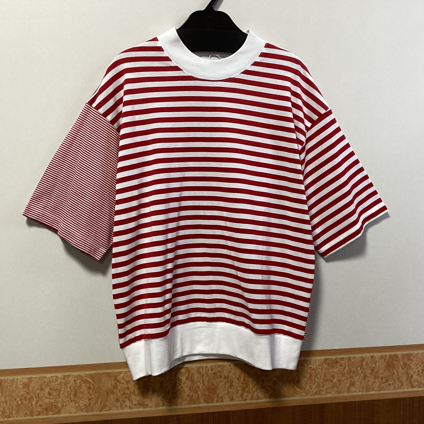DIARIES 綿100%ボーダー柄切替Tシャツ