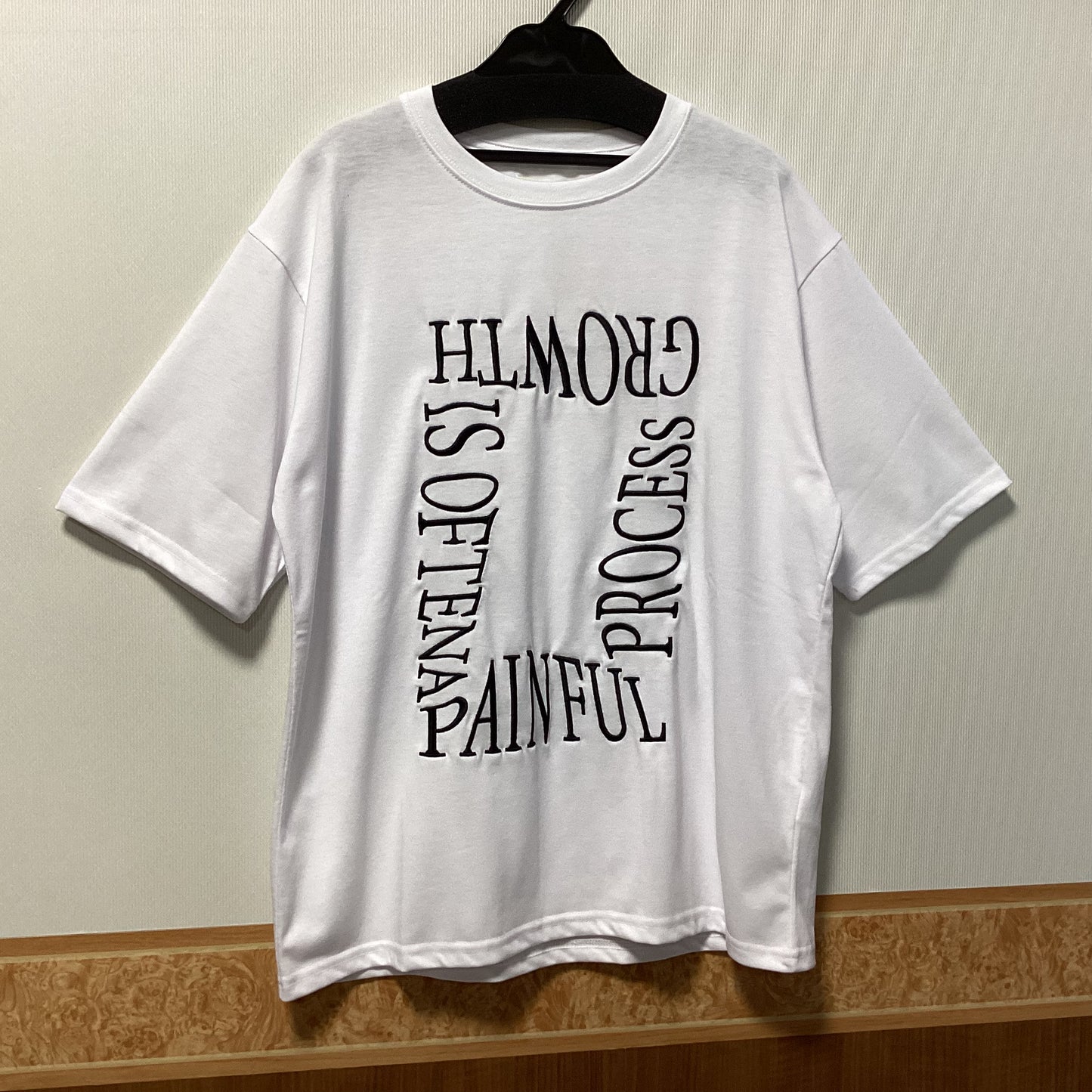 Grand PARK ロゴ刺繍六部袖Tシャツ