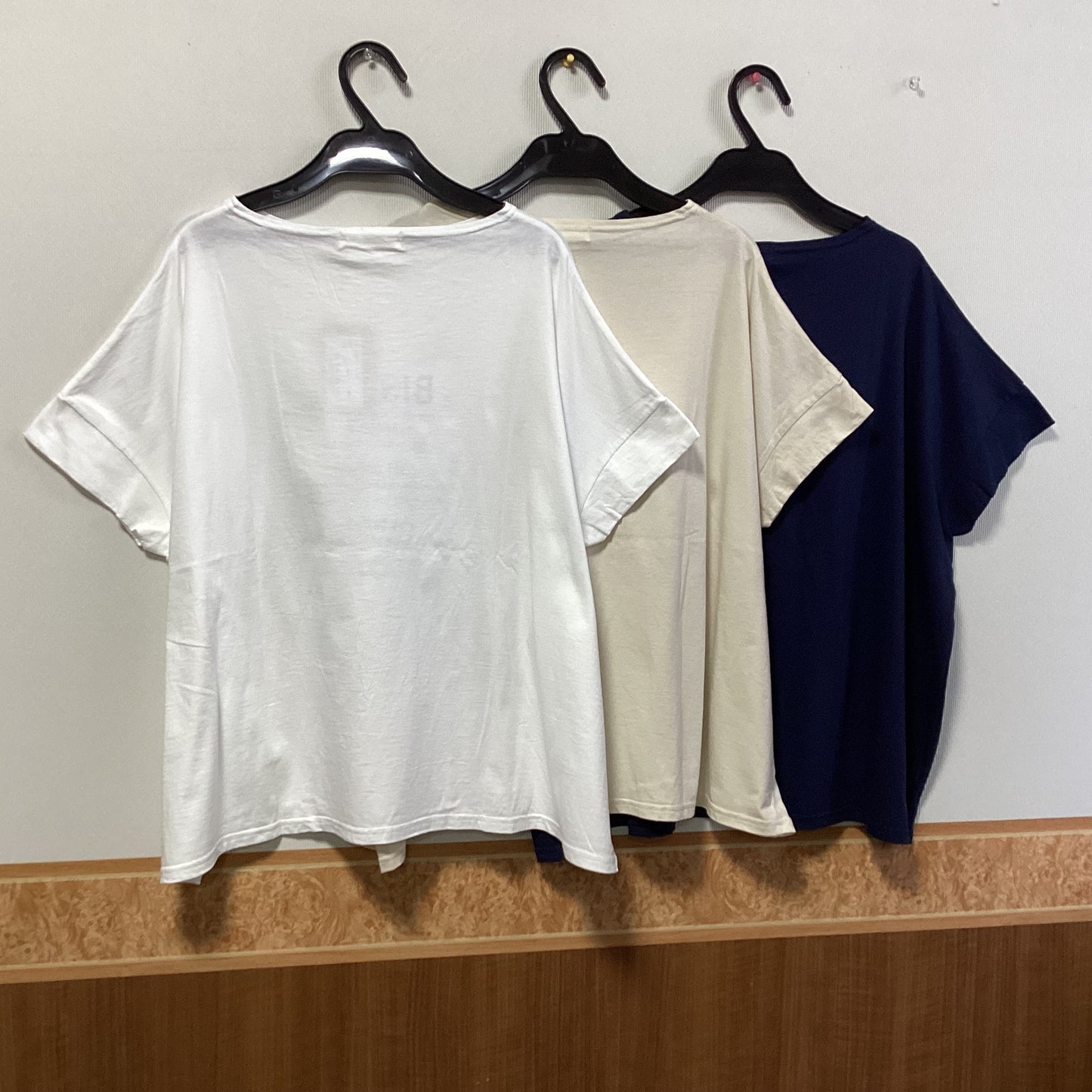 NARU FACTORY 綿100%ロゴフレンチ袖Tシャツ