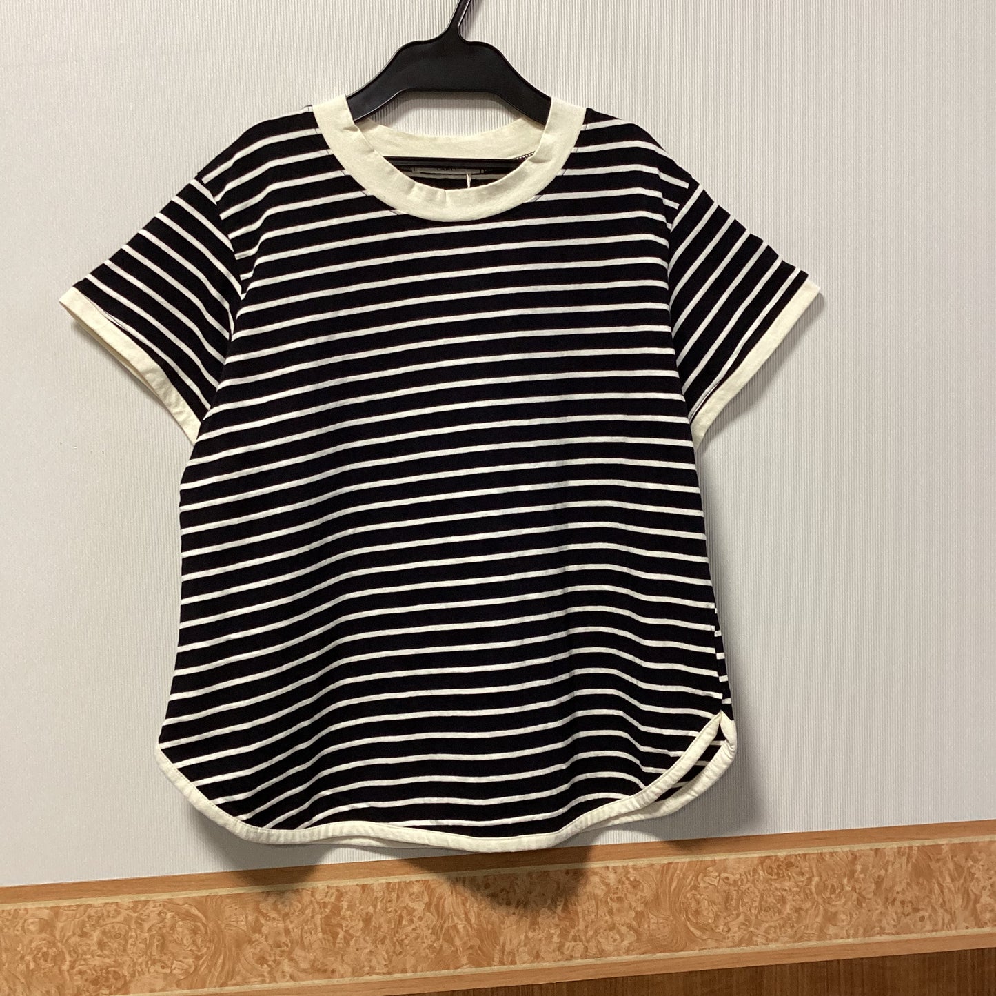 E.m.m.M 綿100%ボーダー柄半袖Tシャツ