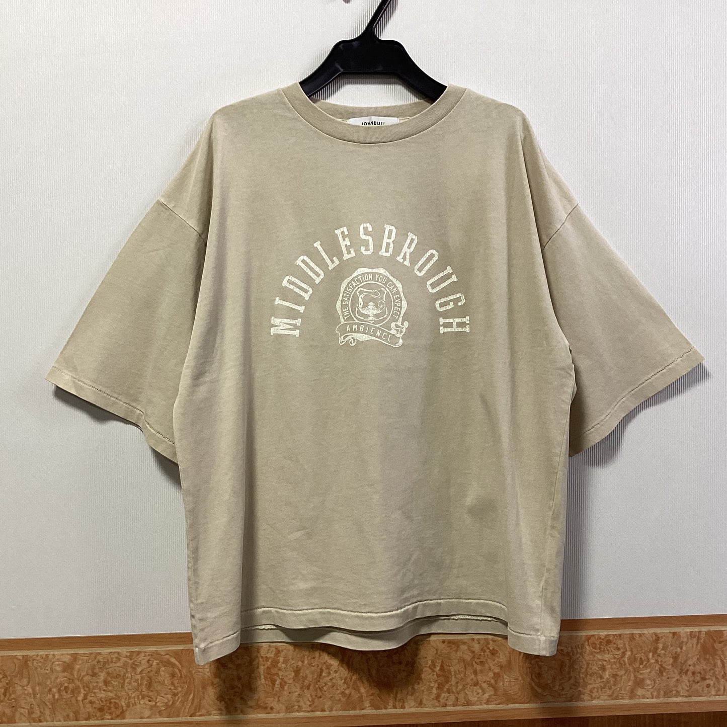 JOHNBULL 綿100%プリント七分袖Tシャツ