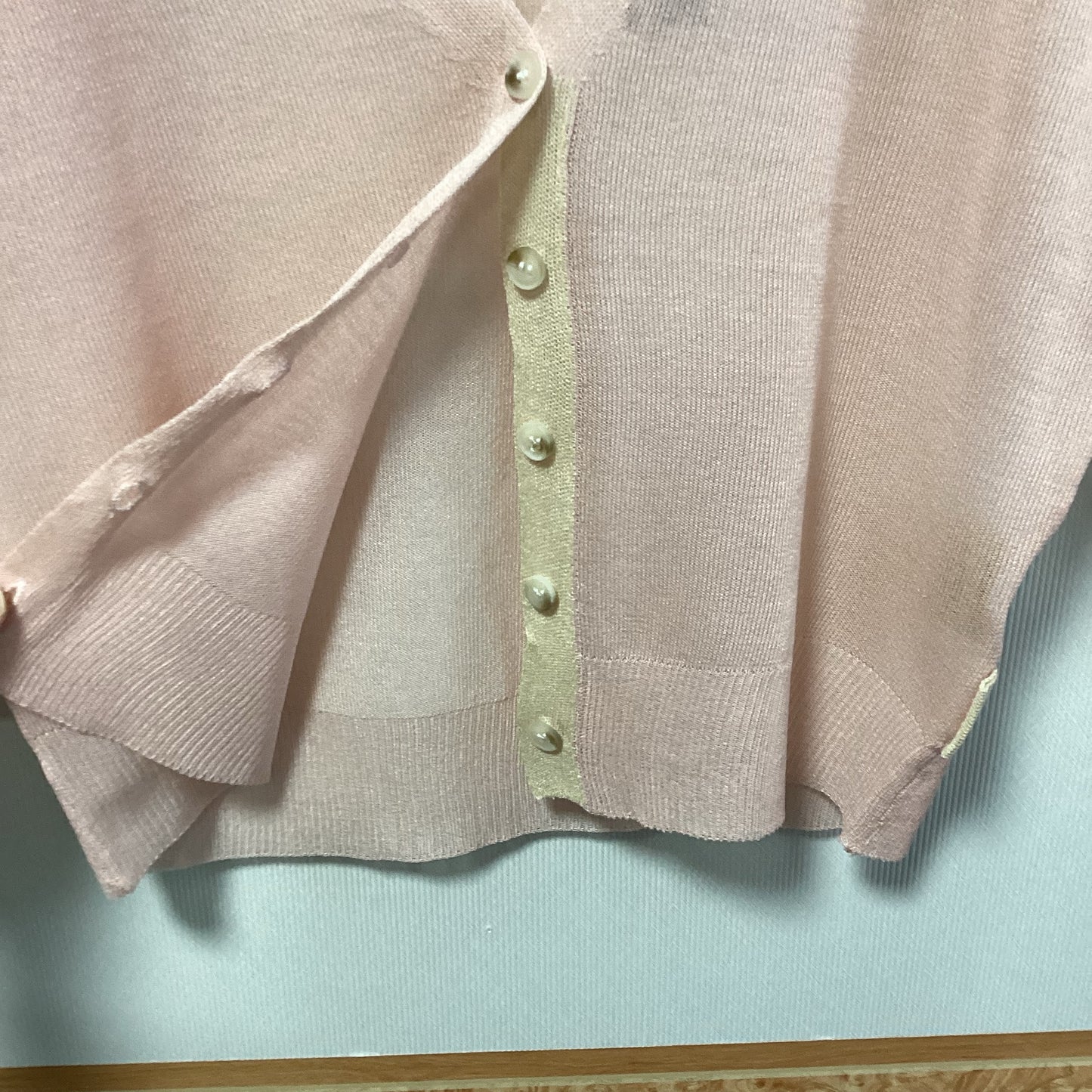 MICALLE MICALLE シアーVネックカーディガン