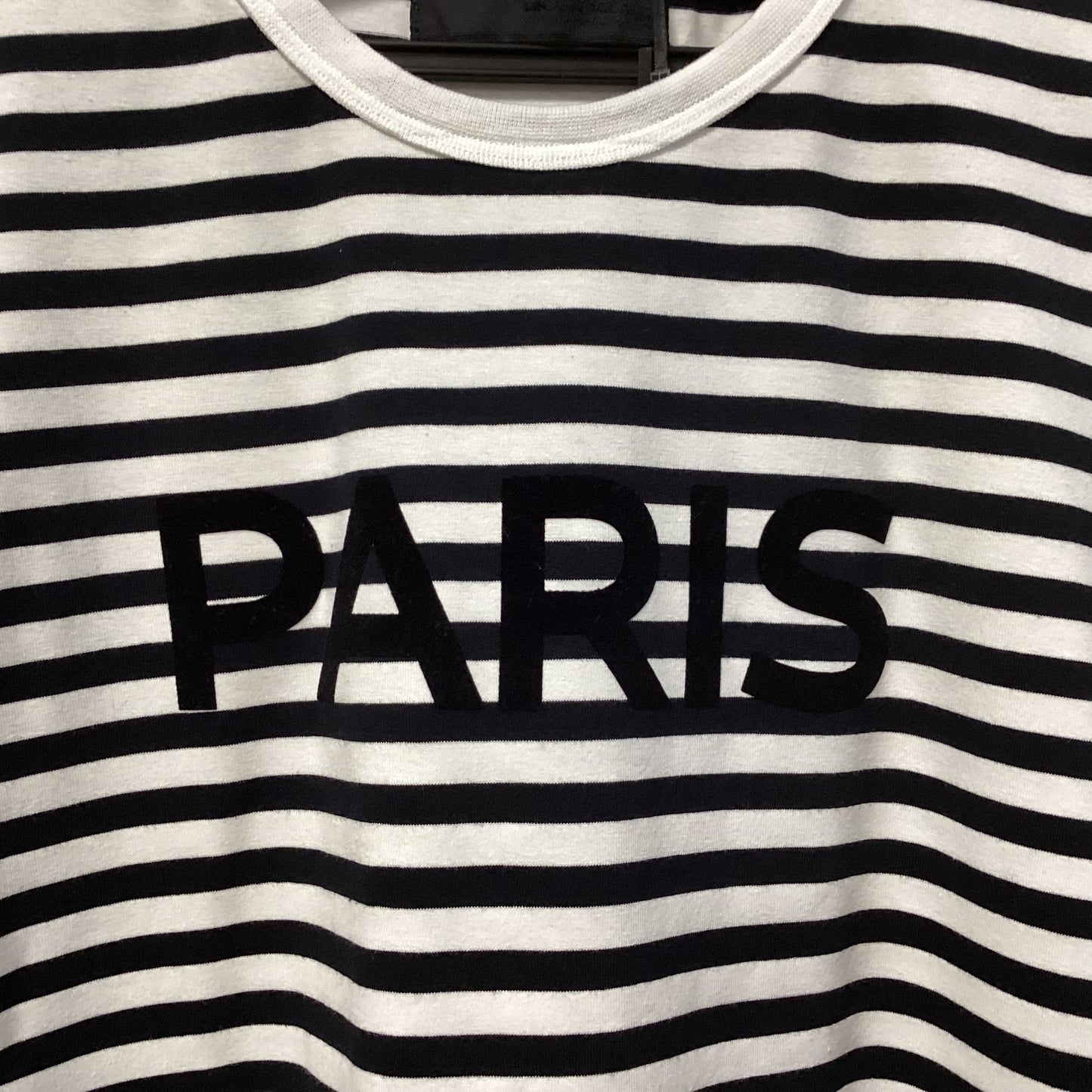 MICALLE MICALLE ボーダー柄ロゴTシャツ