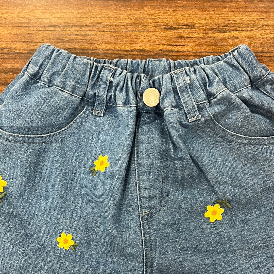 la poche biscuit 花柄刺繍ショートパンツ