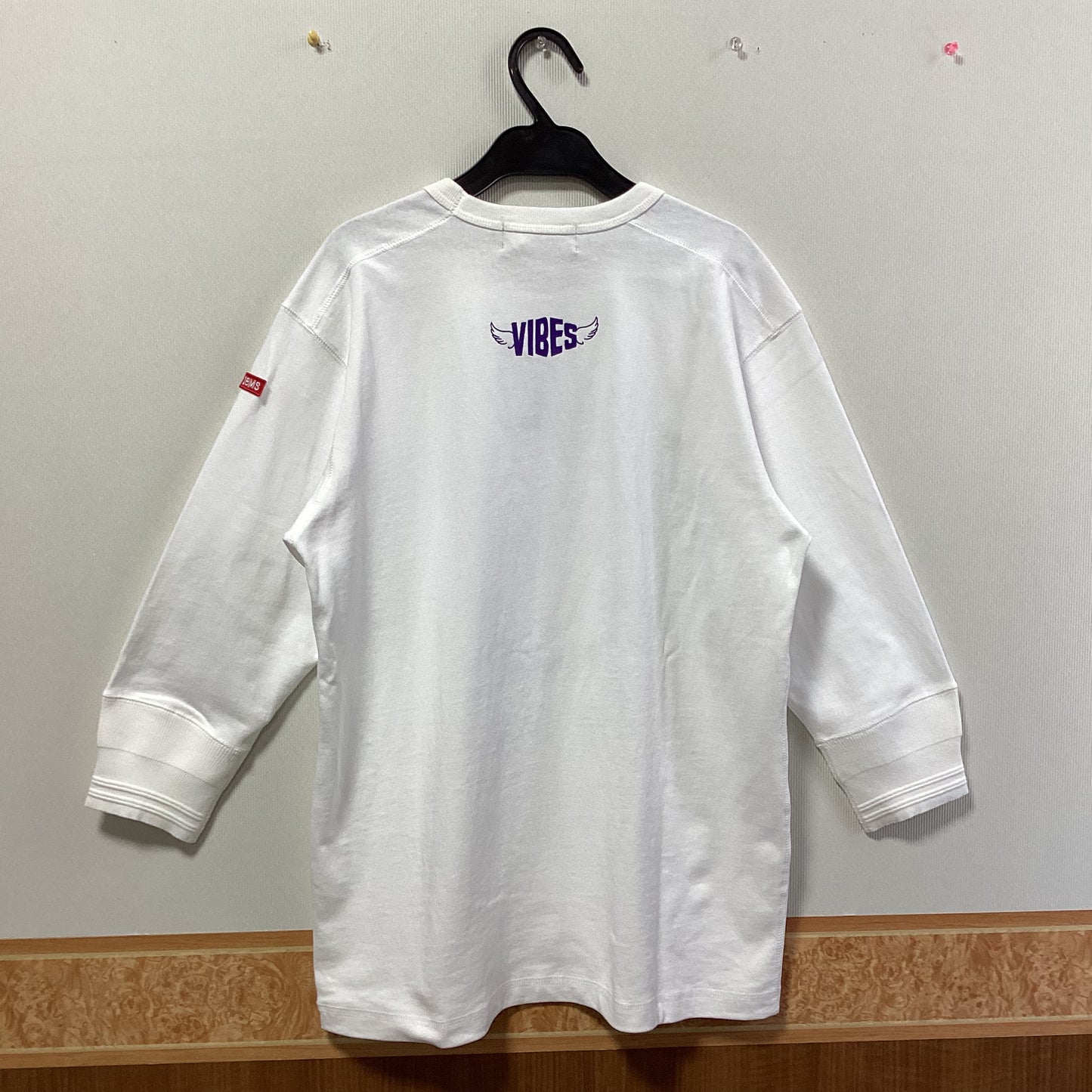 SBMS 綿100%ﾌﾟﾘﾝﾄ八分袖Tｼｬﾂ