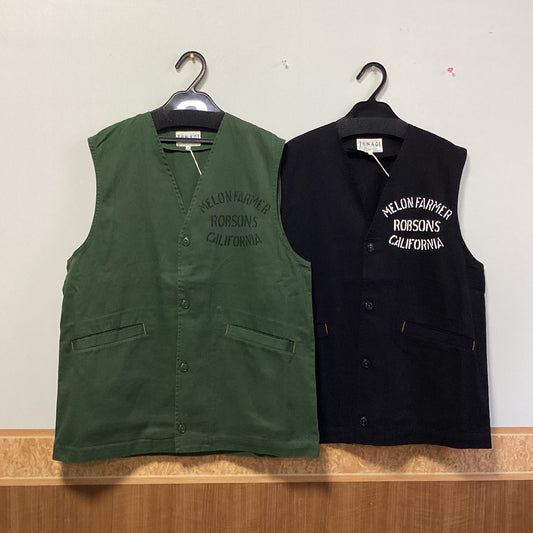 Lime.inc 綿100%ポケット付前開きベスト