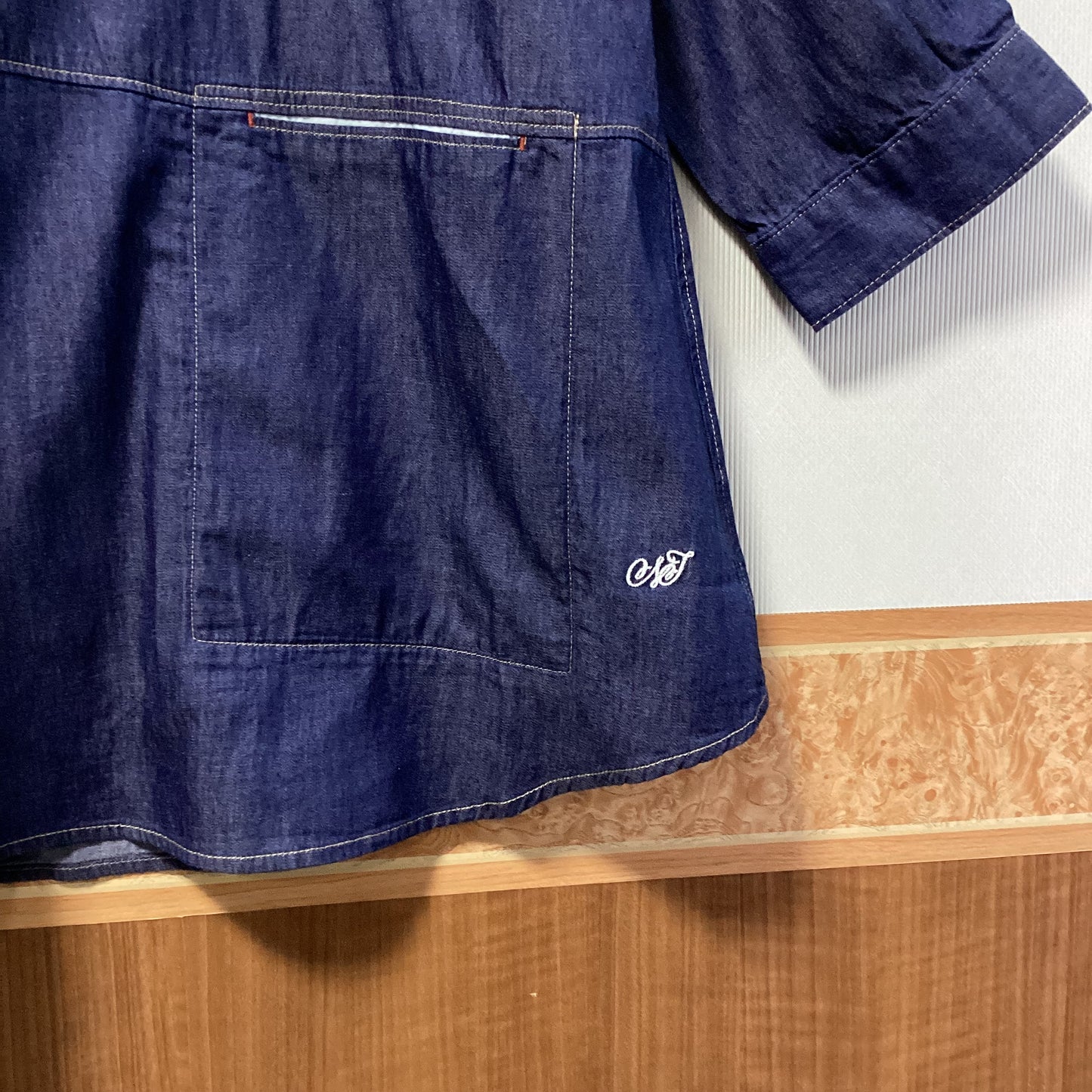 NORTHERN TRUCK 綿100%ﾃﾞﾆﾑ八分袖ﾌﾟﾙｵｰﾊﾞｰ