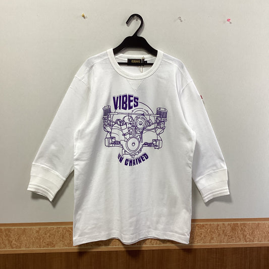 SBMS 綿100%ﾌﾟﾘﾝﾄ八分袖Tｼｬﾂ