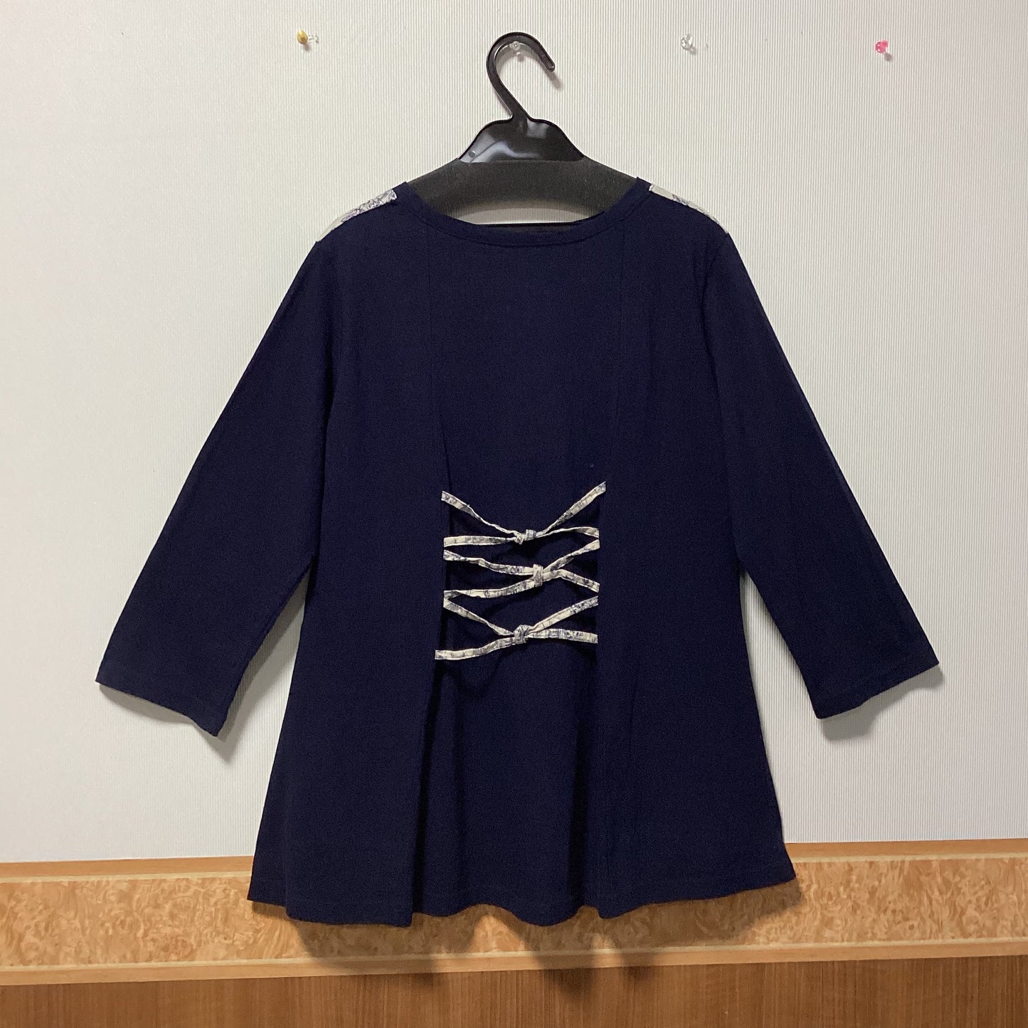 Particular 綿麻混柄切替カットソー