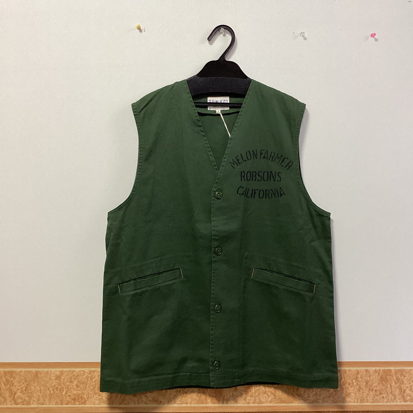 Lime.inc 綿100%ポケット付前開きベスト