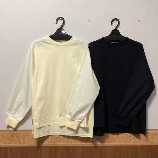 M.J.G 日本製綿100%異素材切替カットソー