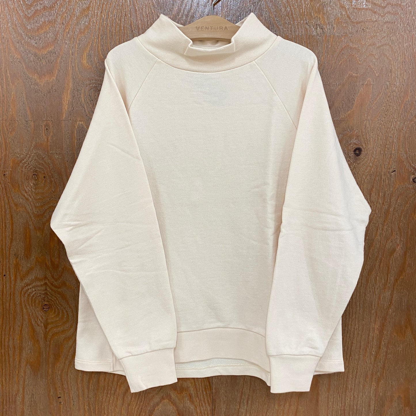 Cafetty®綿100%デザインヘムハイネック