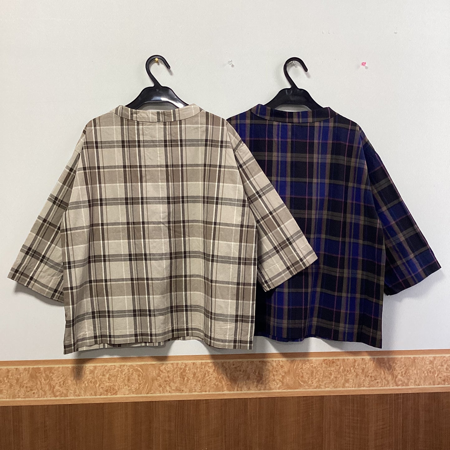 NORTHERN TRUCK 綿100%ﾁｪｯｸ柄七分袖ﾌﾟﾙｵｰﾊﾞｰ