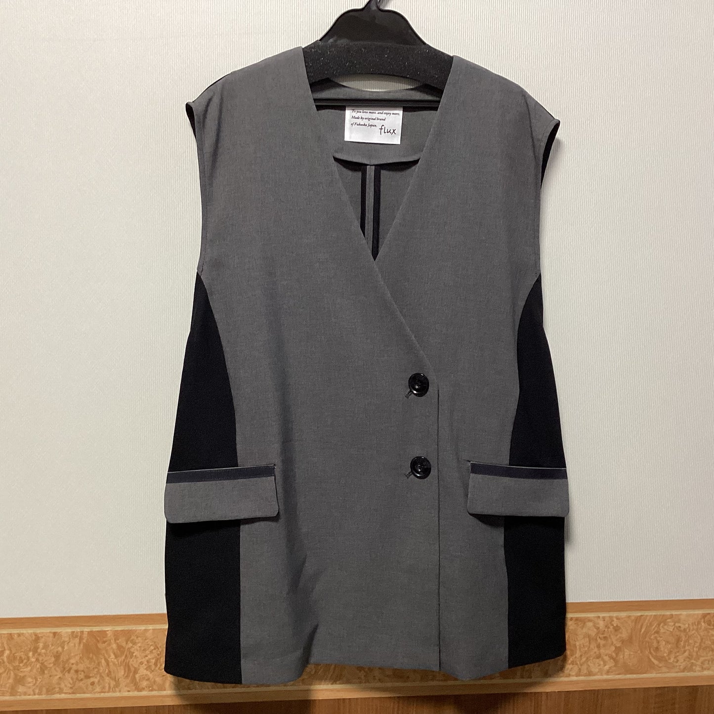 flux 日本製配色切り替えジレ