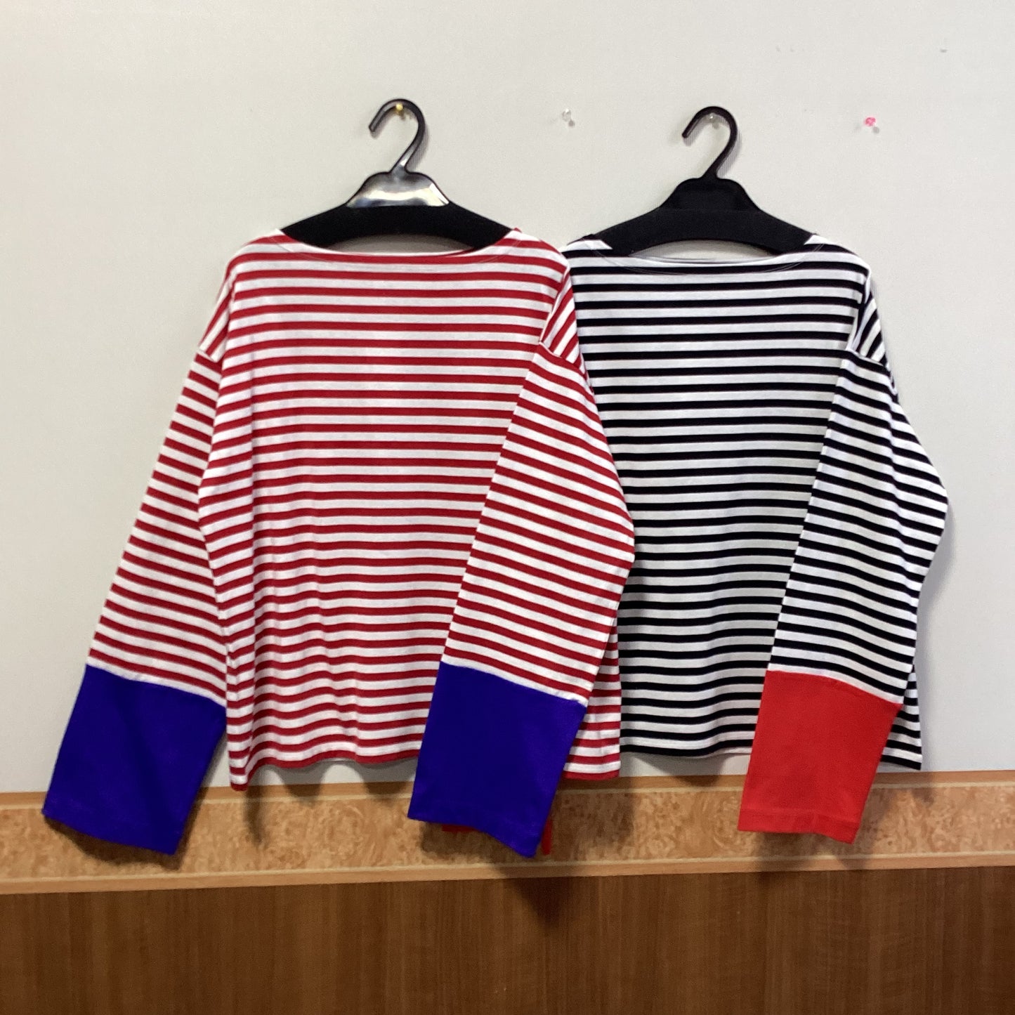 DIARIES 綿100%ﾎﾞｰﾀﾞｰ長袖Tｼｬﾂ