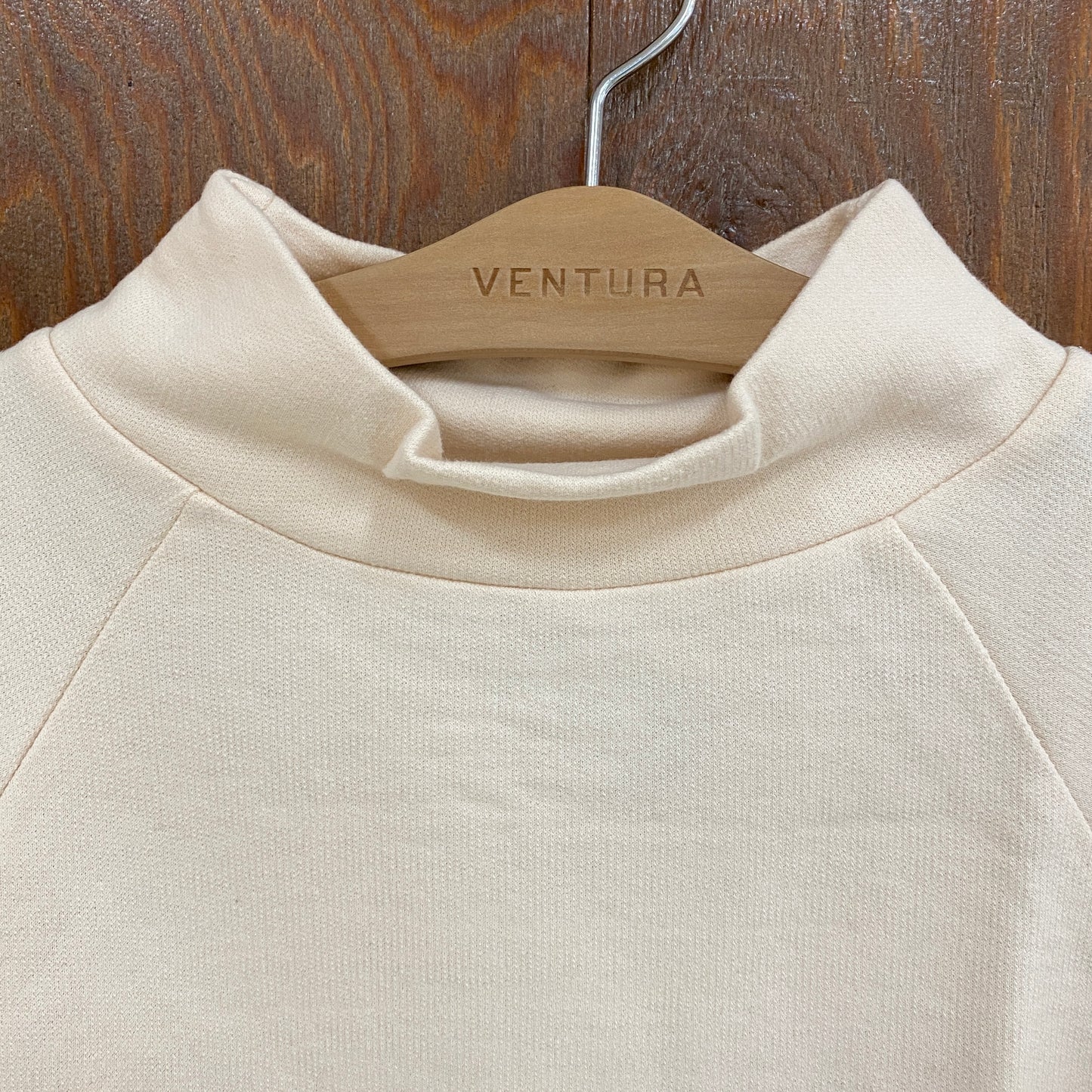 Cafetty®綿100%デザインヘムハイネック