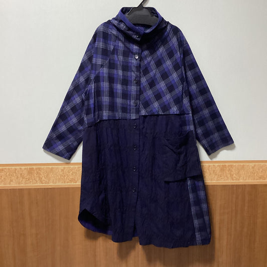 Le–Fluy ﾁｪｯｸ柄ｱｼﾝﾒﾄﾘ–ｺｰﾄ