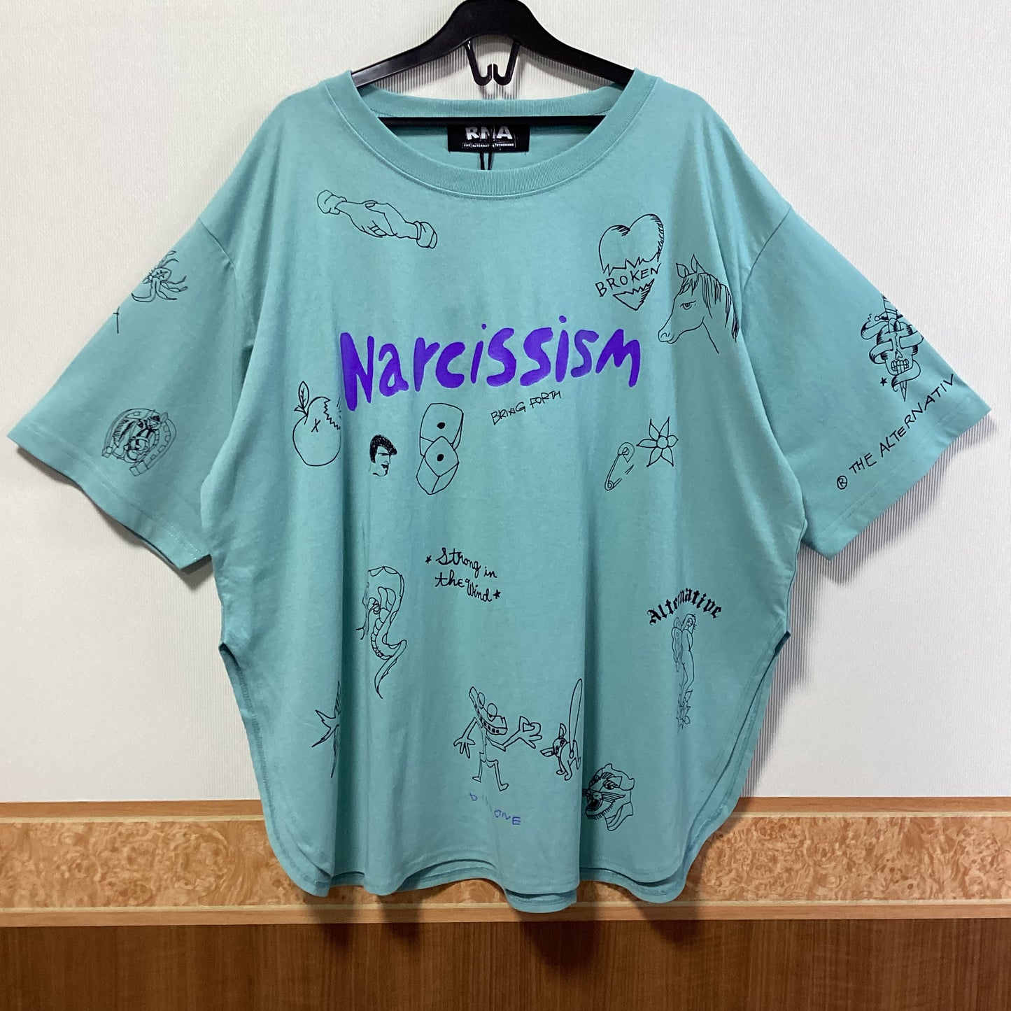 RNAプリント五分袖Tシャツ