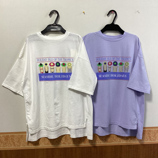 JOHNBULL 五分袖プリントTシャツ