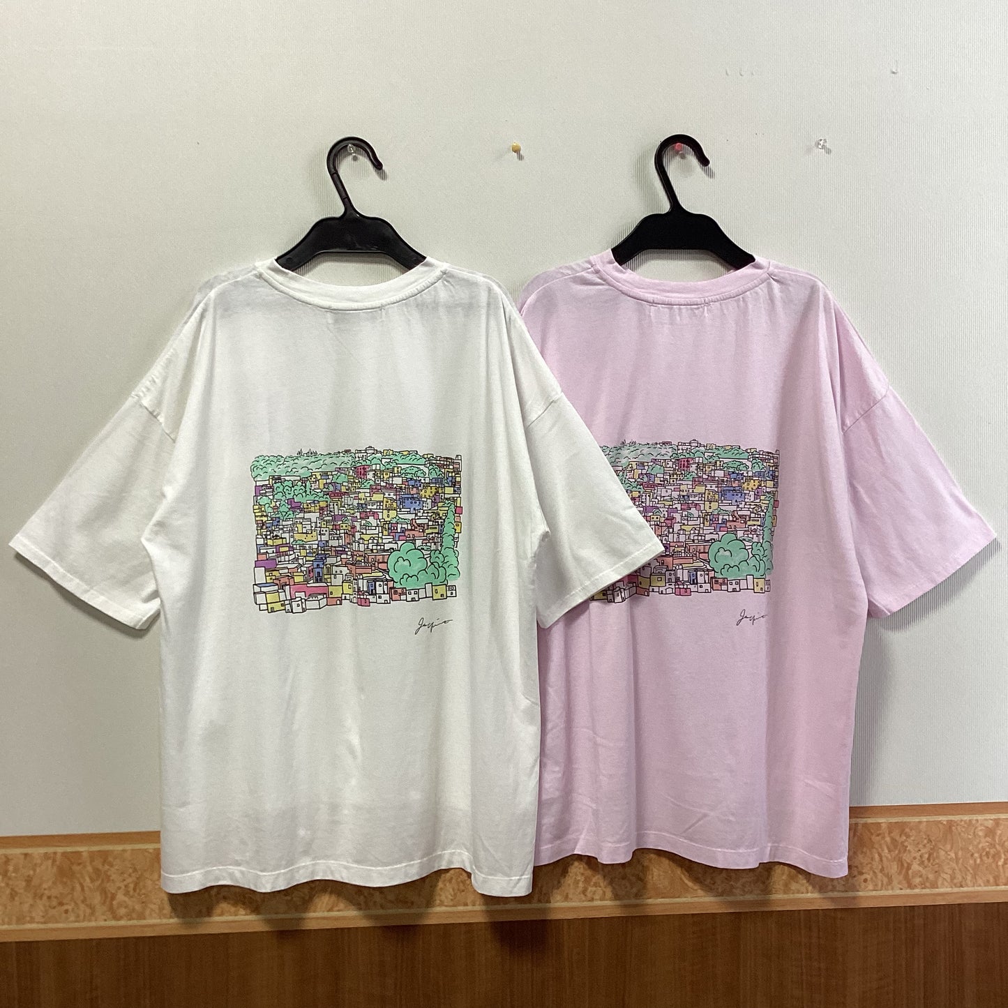 JOHNBULL 五分袖バックプリントTシャツ