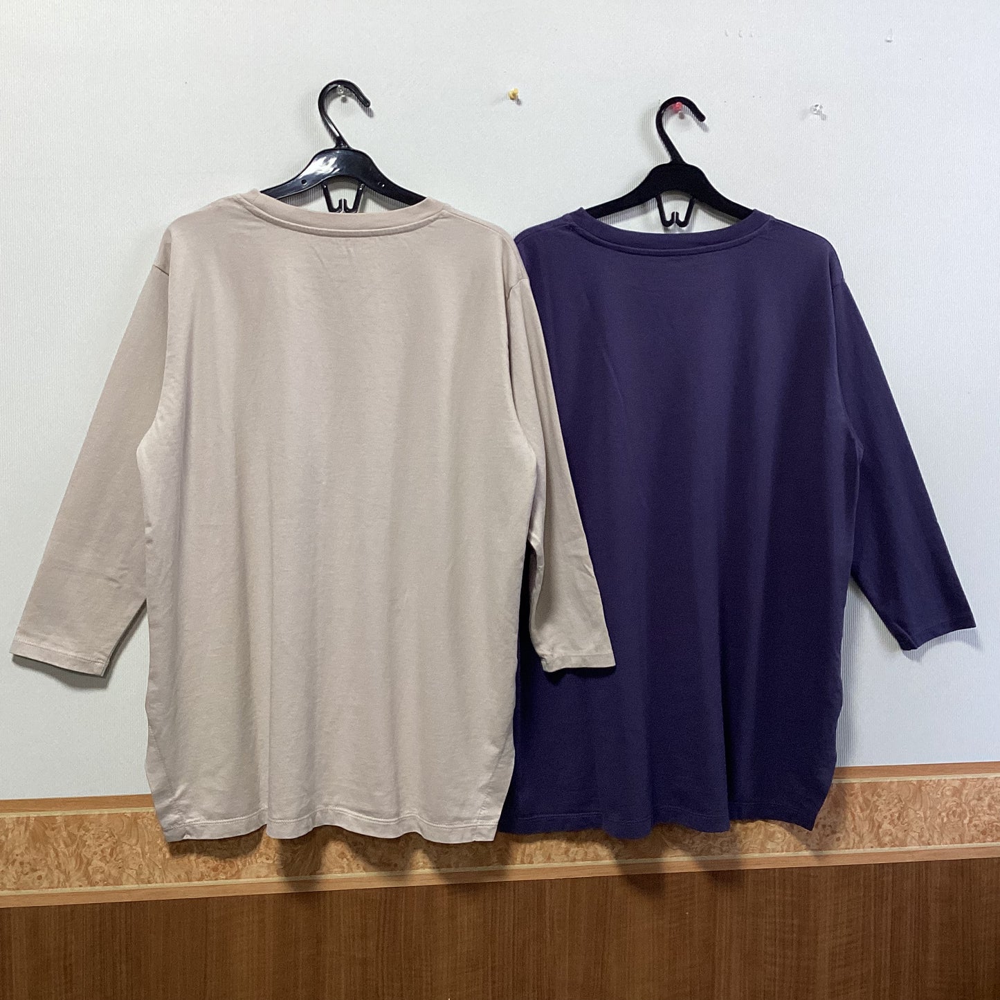 M.J.G 綿100%ﾌﾟﾘﾝﾄ七分袖Tｼｬﾂ