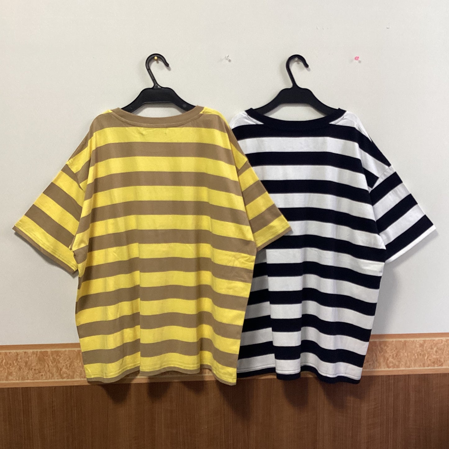RNA 綿100%ﾎﾞｰﾀﾞｰ柄ﾋﾞｯｸﾞTｼｬﾂ