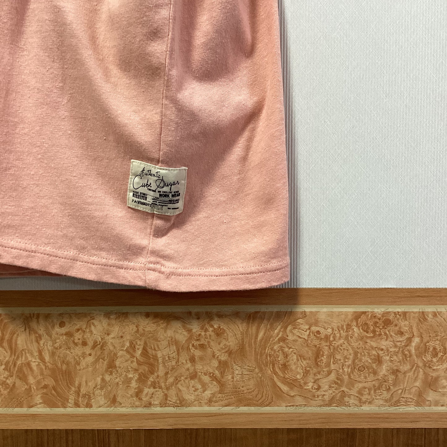 CUBE SUGAR 五分袖刺繍Tシャツ