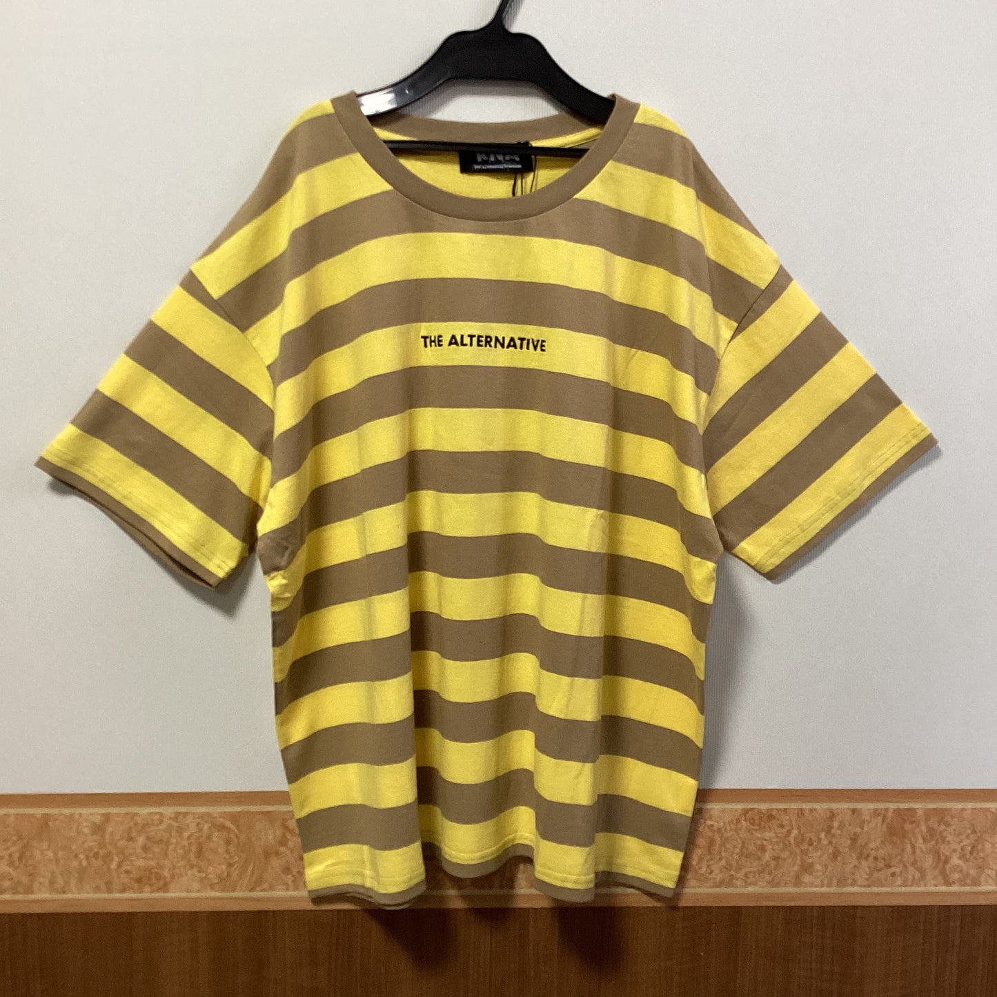 RNA 綿100%ﾎﾞｰﾀﾞｰ柄ﾋﾞｯｸﾞTｼｬﾂ