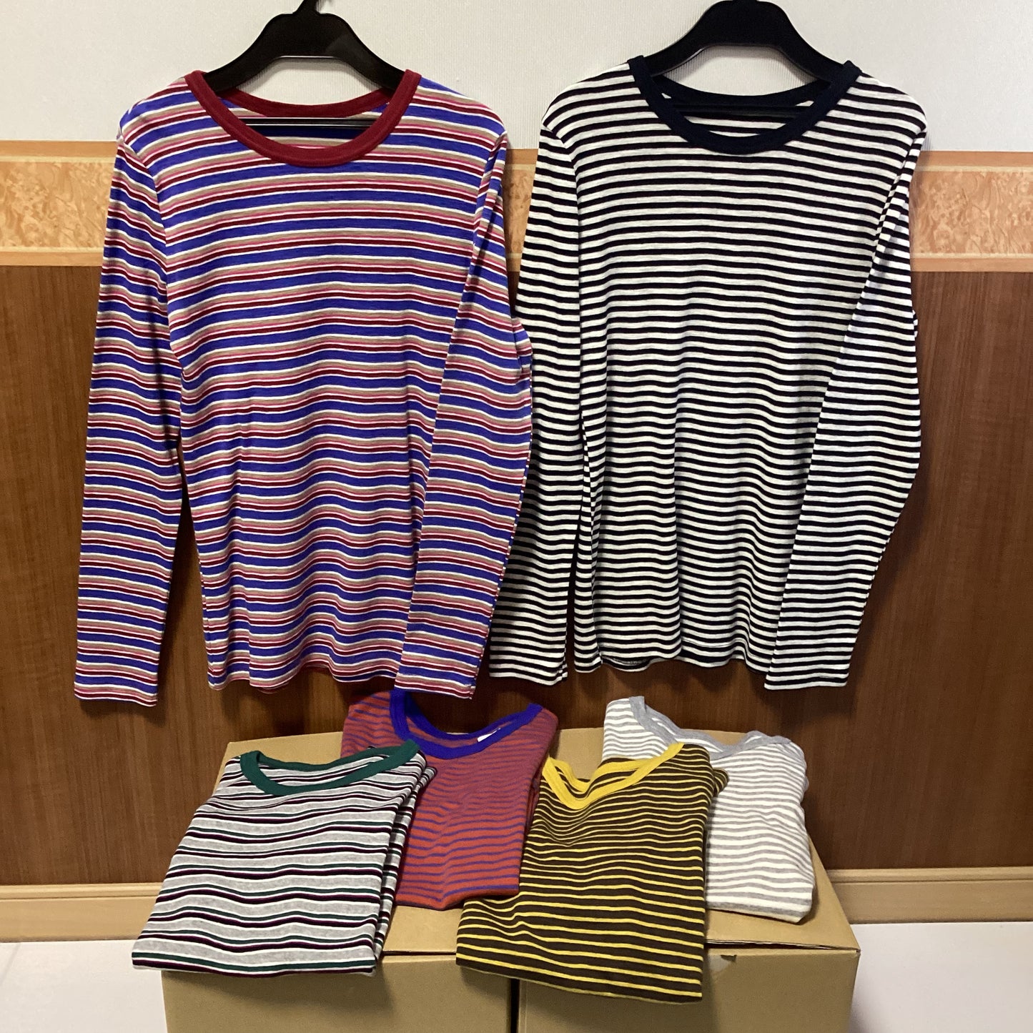 CUBE SUGAR 綿100%ﾎﾞｰﾀﾞｰ長袖Tｼｬﾂ