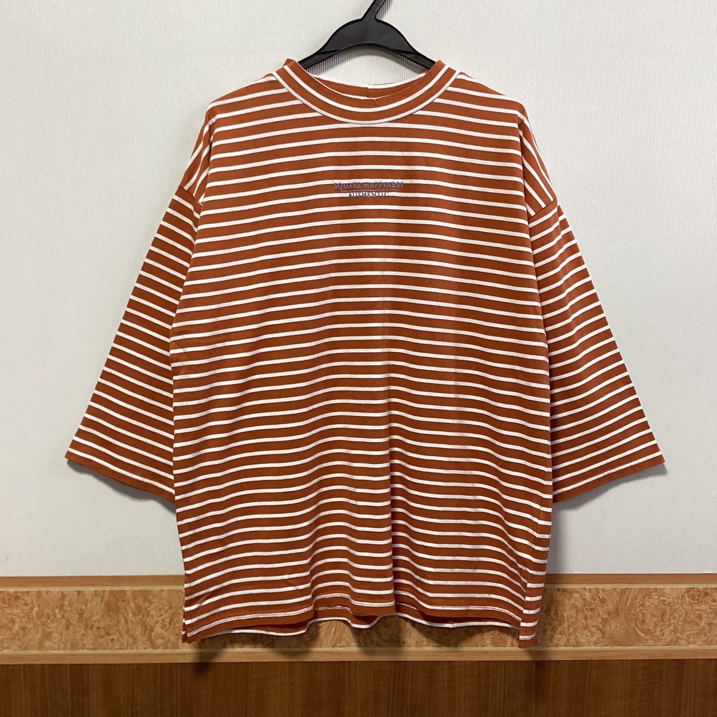 CUBE SUGAR 綿100%ﾎﾞｰﾀﾞｰ九部袖Tｼｬﾂ