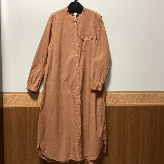CALINER スタンドカラーシャツワンピース