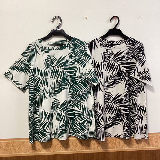 Ambivalence 綿100%ﾎﾞﾀﾆｶﾙ柄半袖Tｼｬﾂ