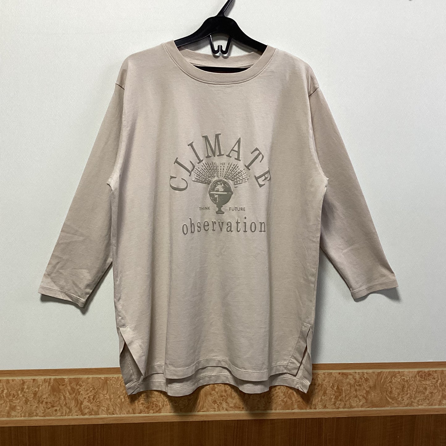 M.J.G 綿100%ﾌﾟﾘﾝﾄ七分袖Tｼｬﾂ